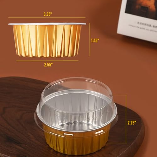 5 oz Mini Dot Cake Pans with Lids, 60 Pack Individual Muffin Pans