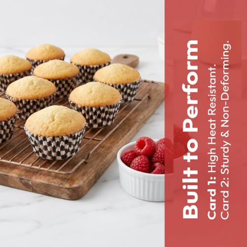 Black Checkered Cupcake Liners,100Pcs Baking Cups for Party Decorations