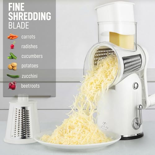 Rotary Cheese Grater Hand Crank, Vegetable Shredder - Classic White - color: 30 - White