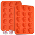 Webake Brain Chocolate Mold, Bite Size Halloween Brain Silicone Molds 15-Cavity for Halloween Plaster, Chocolate, Candy, Jello, Cupcake, Treats, Pack of 2 - style: Brain