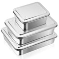 Tioncy 3 Sets Baking Stainless Steel Pan with Lid, 11/9/5 Inch - size: 11/9/5 Inch