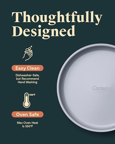Caraway Non-Stick Ceramic-Coated 9" Circle Pans - color: Black, size: 9 IN (2-Pack)
