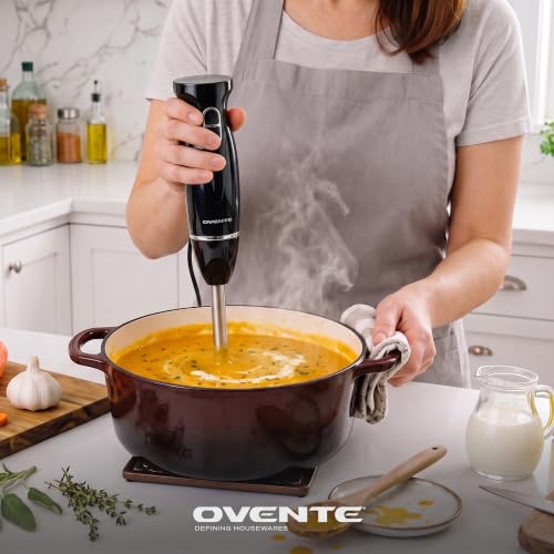 OVENTE Electric Corded Hand Blender, 300W with 2 Mixing Speeds Black HS560B - color: Black