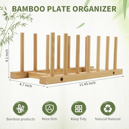 DEBETOOL 2-Pack Wooden Dish Rack Holder, Space Saving
