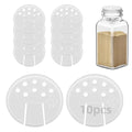 10Pcs Plastic Adapters for 4oz Glass Spice Jars,White Spice Caps -Special 2-in-1 shaker lid for jars Pour and Shake style with seal (10)
