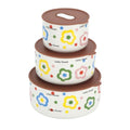 Ceramic Bowls with Lids, 24/15/8 Oz Ceramic Nesting Bowls Set