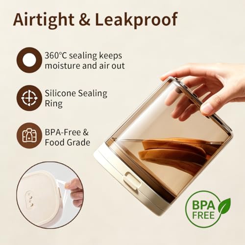 Airtight Food Storage Container with Magnetic Scoop & Built-in Leveler, 1200ML Coffee Storage Container with Date Tracker, BPA Free UV Blocking Food Container for Coffee Beans, Ground Coffee, Tea - color: 1200 ML