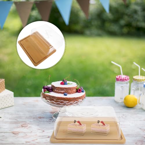 Acrylic Cake Stand with Dome Clear Cake Plate with Lid Rectangular Tray for Cakes Cupcakes Muffins Parties Restaurants 9.44 X 7.28 X 2.95 in