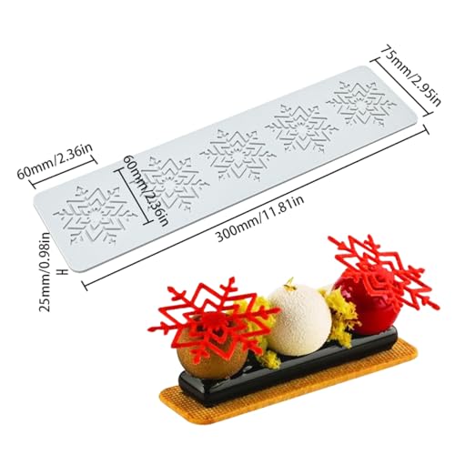 mostsom Silicone Mold 3D Hollow Out Lace Mold 3D Cake Christmas Snowflakes Silicone Mould Fondant Chocolate Stencil Border Bakeware Cake Decorating (M_ Snowflower) - size: M_ Snowflower