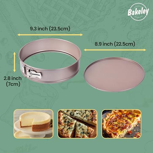 9 Inch Springform Pan With Removable Bottom Nonstick Carbon Steel for Oven - size: 9.3 inch