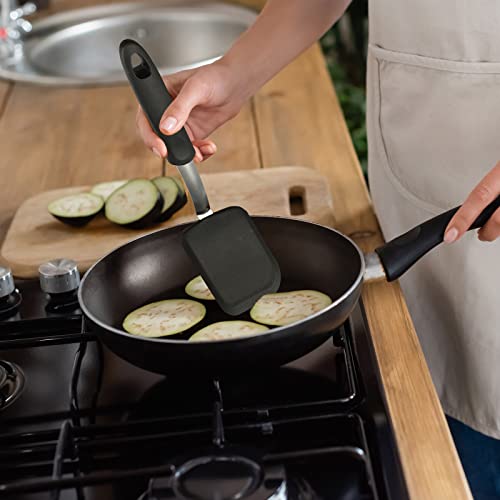 Gejoy 4 Pcs Silicone Turner Nonstick Flexible, Gray, Blue, Black, Red - color: Gray, Blue, Black, Red