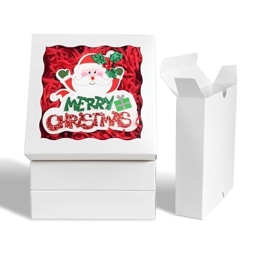 NEKSUNBAK 50PCS 5x5x1.2 inch White Cookie Gift Boxes