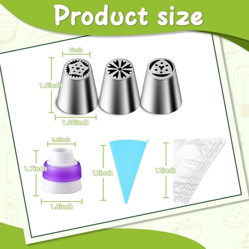 Suuker Large Piping Tips & Russian Tips Set