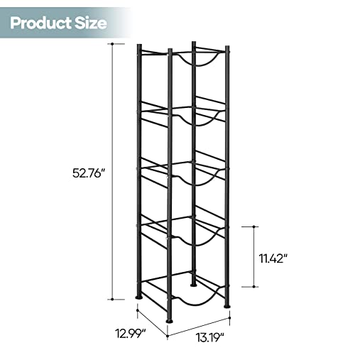MOOACE 5 Gallon Water Jug Holder, 5 Tier Water Cooler Jug Rack, Black - color: Black, size: 5-Tier