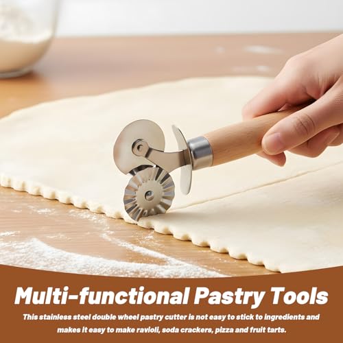 Ravioli Cutter Wheel Fluted Pasta Pastry Cutter Wheel, Pastry Crimper