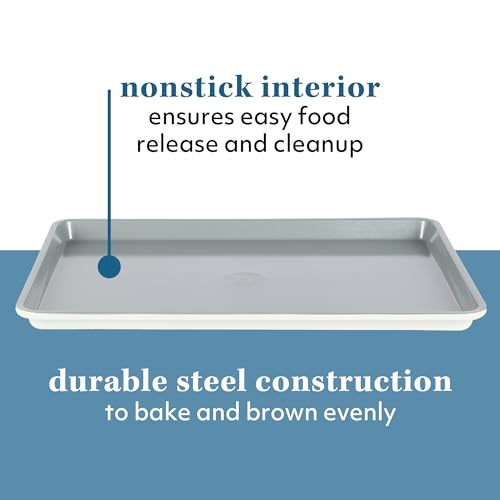 Sur La Table Kitchen Essentials Bake Sale Large 18 X 13 Inch PFA Free Ceramic Nonstick Cookie/Baking Sheet - Linen White - size: Baking Sheet (18" x 13")