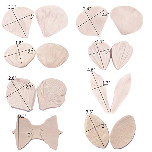 16set Gumpaste Flower Silicone Mold and Stainless Steel Fondant Cutter