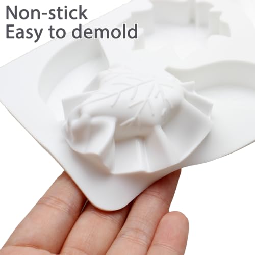 2PCS Maple Leaf Silicone Molds with 2 Different Shaped for Chocolate, Candy - color: White(maple leaf)-R0270