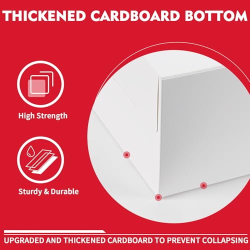 5 Pack Cake Boxes, 10X10X5 In, Disposable Cake Containers with Lids