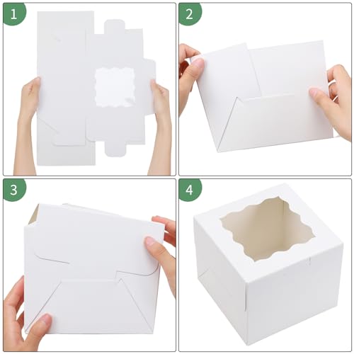 Moretoes 15pcs 6x6x5in Cake Boxes Bakery Carriers, Small Bento Cake Contain - size: 6*6*5in