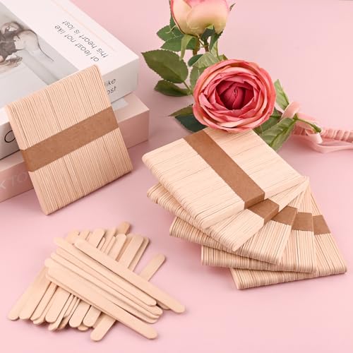 Sakolla 300 Pcs 4.5" Length Popsicle Wooden Sticks, Natural Birch Wood - size: 300 Pcs Wooden Sticks