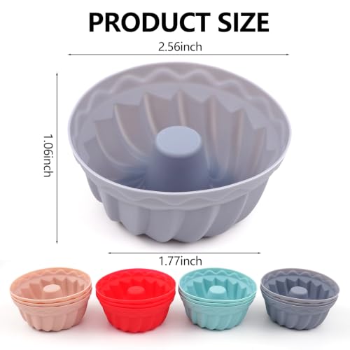 12 Pack Reusable Silicone Cupcake Liners Baking Cups Liners - color: Red, Pink, Grey, Light Green