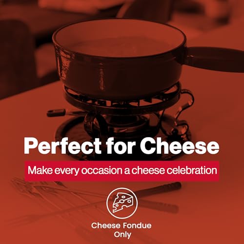 Swissmar Lugano Cast Iron Cheese Fondue Set, 9-Piece, 2 QT / 2 L - Ideal for Melting Cheese, Chocolates, Caramel, & More - Perfect for Kitchen Collection & Gift Giving - Matte White - color: Matte White