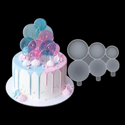mostsom 2pcs/lot Round Lollipop Silicone Mold Without Stick DIY Lollipop Mold Reposteria Y Pasteleria Accesorios (A_ Round) - size: A_ Round