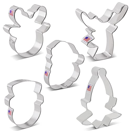 Ann Clark Faces of Christmas Cookie Cutters Set of 5, Made in USA