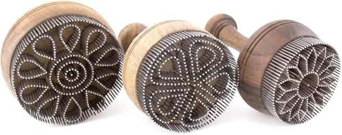 Uzbek Tradiotional Handmade Bread Stamps Chekich Pack of 2 Sizes 6-7 and 2, Big and small