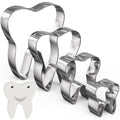 Havawish 4 Pcs Tooth Cookie Cutter Set 2 to 5 in Stainless Steel - style: Tooth