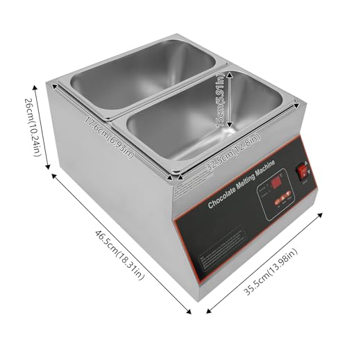 500W 2 Tanks Commercial Chocolate Melter Electric Butter Tempering Machine - size: 2 Tanks, 500W, Digital Display
