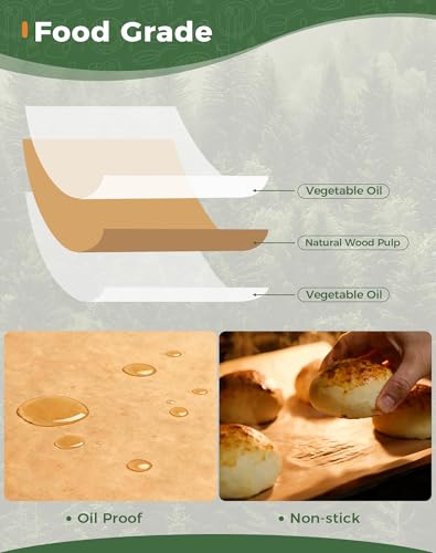 9x13 Inches Parchment Paper Sheets for Baking, Unbleached & Precut - color: Unbleached Brown, size: 9" x 13"-100 Pcs