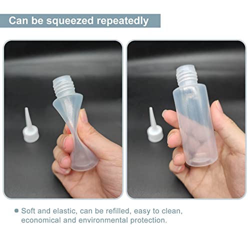 BlingKingdom 6 PCS 50 ml Squeeze Applicator Bottles for Paint, Soft PE