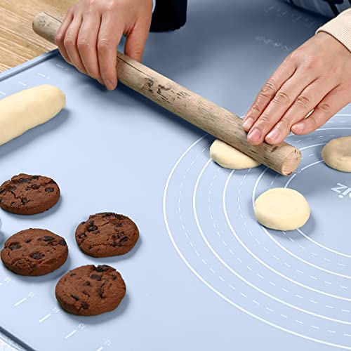 Silicone Pastry Non Stick Baking Mat 32"*24" Dough Rolling Edge Heightening - color: Blue, size: 32"L x 24"W