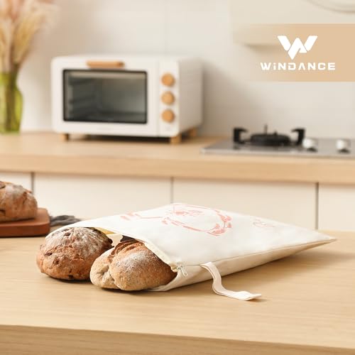 Premium Beeswax Bread Bags for Sourdough with Wide Zipper Access, 2 Pack XL(13x17in) Reusable Organic Beeswax-Coated Linen Cotton Bread Bags for Homemade Bread, Keeps Bread Fresh Naturally - color: White - Little Bee