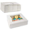 MT Products White Cookie Boxes - Size of 8" X 8" X 2.5" - (25 Pieces) Auto Pop-Up Bakery Boxes with Window - Made in the USA - color: White