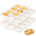 Silicone Mini Loaf Pans with Metal Reinforced Frame,12-Cavity loaf pans 2Pc - size: Mini (12-Cavity)