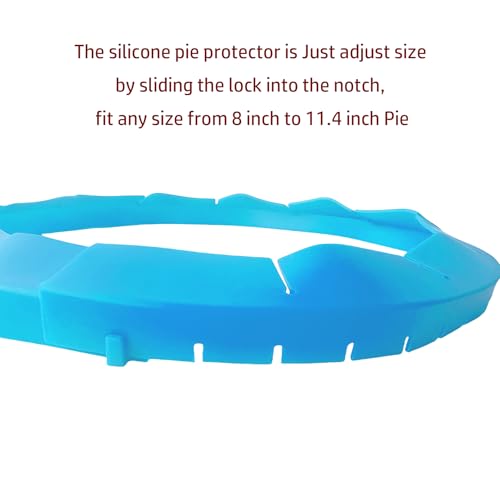 2PCS Adjustable Baking Pie Crust Shield Protector Cover for Edges of Pie - 8-inch to 11.5-inch (Red Blue) - color: Red Blue