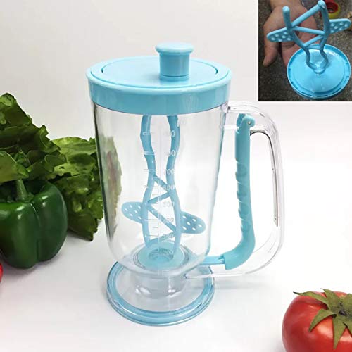2 in 1 Pancake Batter Blend Mixer and Dispenser with Measuring - color: Blue
