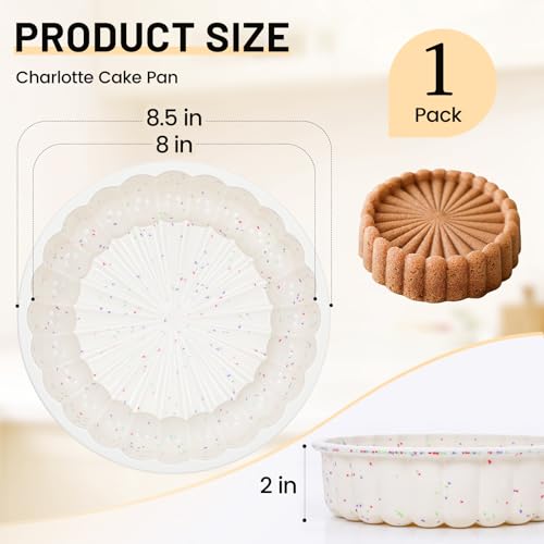Vinino Charlotte Cake Pan, 8 Inch Silicone, Cream - size: Charlotte Mold