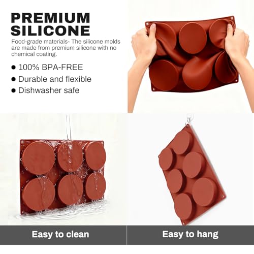 3 Pack Silicone Molds, 18-Cavity Round Deep Resin Coaster Mold for Resin, Easy to Pop, Nonstick, for Epoxy Resins, Muffin Pans for Baking, Egg Bite, Cups Mats, DIY Craft Making