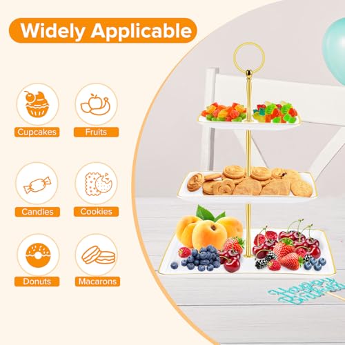 Hoedia 3 Tier Cupcake Stand Tower, Plastic Cup Cake Holder(Square)
