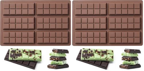 Chocolate Bar Mold，Non-Stick Chocolate Molds，100% Food Grade Silicone Mold (Pack of 2) - size: 10 Snap (Pack of 2)