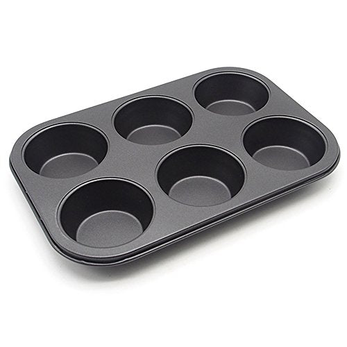 Muffin Pan 6 Cup Cupcake Baking Pan High Carbon Steel Muffin Tin - size: 1pc 6-cups pan