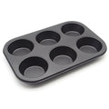 Muffin Pan 6 Cup Cupcake Baking Pan High Carbon Steel Muffin Tin - size: 1pc 6-cups pan