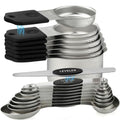 Magnetic Measuring Cup & Spoon Set Stainless Steel 7 Magnetic Measuring Cup - color: Black