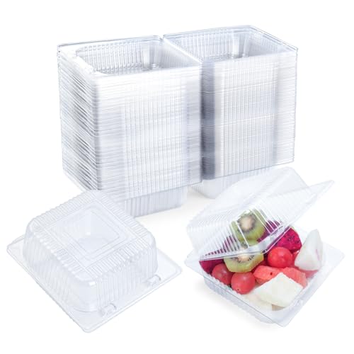 100 Count Heavy Duty Clear Clamshell Food Containers Hinged with Lids - color: Clear - 100 Count