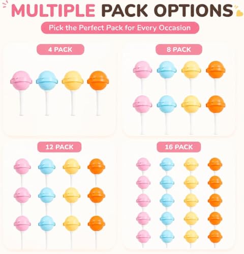 Lollipop Popsicle Molds,12 Pack Silicone Popsicle Molds,Reusable Lollipop Ice Cream Molds for Homemade Frozen Treats,Juice,Yogurt,Smoothies and Fruit Desserts.