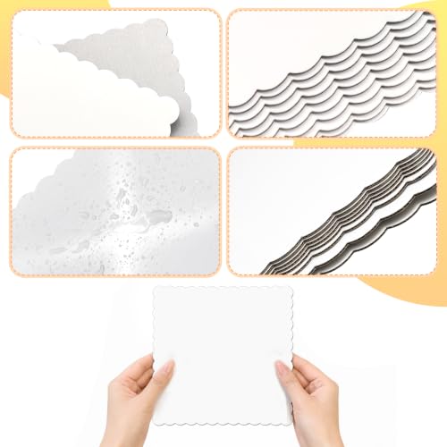 30 Pack 6x6 Inch White Square Cake Boards, Food-Grade Cardboard Wave Cake Board Disposable Corrugated Dessert Food Cupcake Base for Thanksgiving Halloween Christmas Valentine's Day - size: 6 x 6 Inch - 30Pack